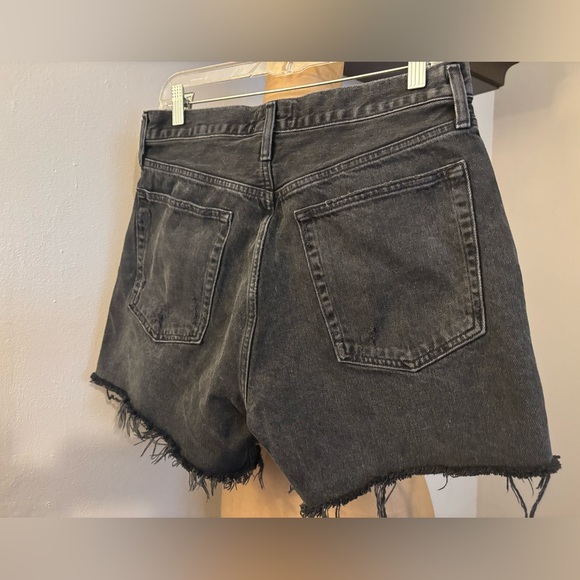 AGOLDE Riley Shorts High Rise Denim Distressed Black Washed Retro Y2K size 30 - Picture 6 of 14